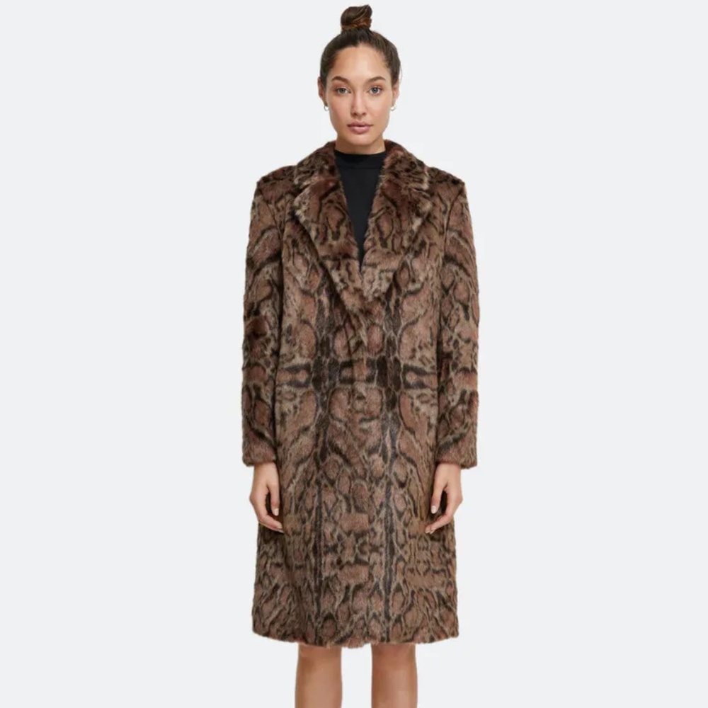 Unreal Fur Maze Coat in Misty Leopard - SOLD